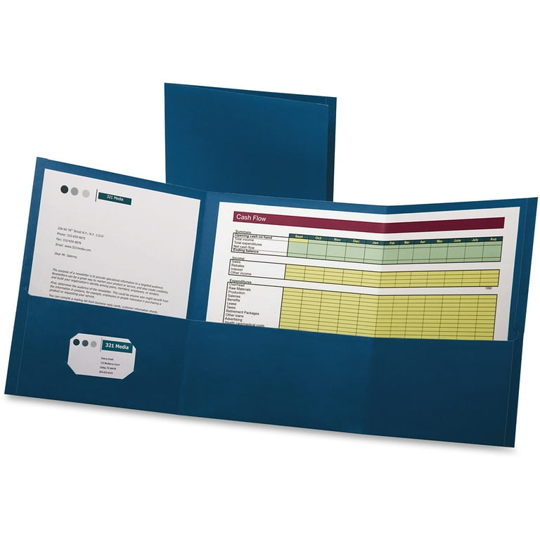 Tri-Fold Folder w/3 Pockets, 150-Sheet Capacity, 11 x 8.5, Blue, 20/Box Tri-Fold Folder w/3 Pockets, 150-Sheet Capacity, 11 x 8.5, Blue, 20/Box