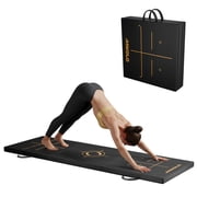 Mikolo Tri-Fold Folding Gymnastics Mat Anti Tear Yoga Mat Carrying Handles for Home Gym , Thick Portable Exercise Mat and Tumbling Mat for Stretching, Pilates, Aerobics Workouts