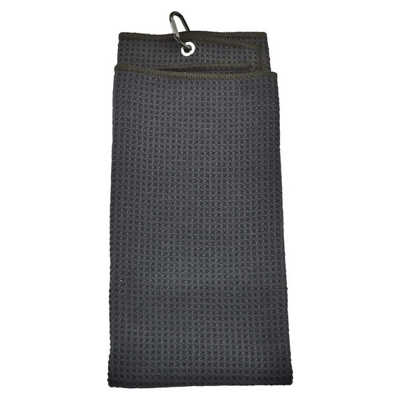 Tri-Fold Golf Towels, Waffle Pattern Towels Soft Fiber Strong Water Absorption with D Clip for Golf Lovers