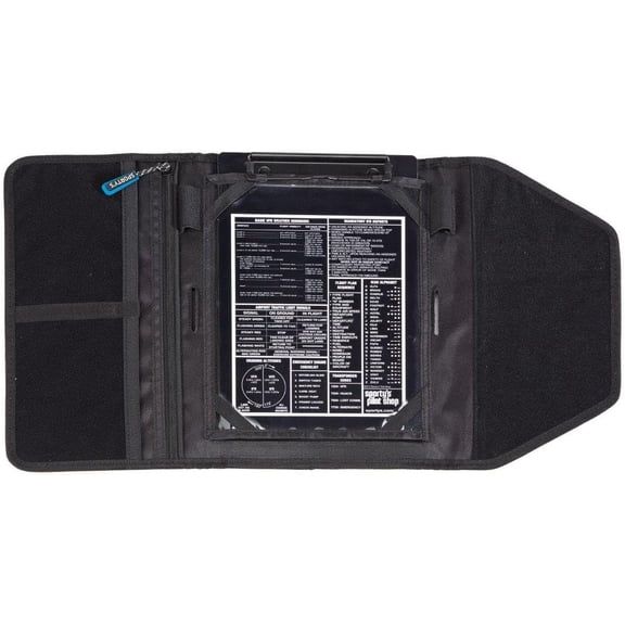 Tri-Fold Kneeboard for 9.7-11" Tablets | Elastic Leg Strap, Hook and Loop Adjustment, Clipboard, and Several Pockets Built-in