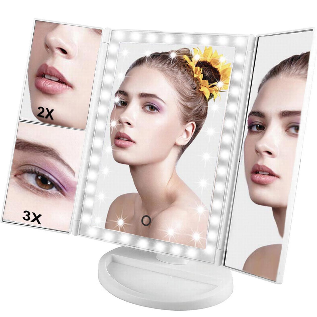 Tri Fold Lighted Vanity Mirror