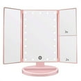 thumbnail image 1 of Tri-Fold Makeup Mirror with Lights, 2X/3X/10X Magnifying Vanity Mirror, Touch Control Dual Powered Cosmetic Mirror, Portable LED Women Gift, 1 of 12