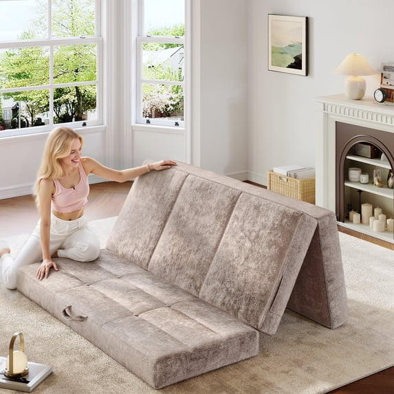 Tri-Fold Memory Foam Twin Size Mattress Topper Foldable 6 Inch Mattress Topper