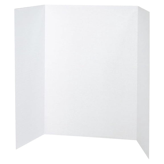 Tri-Fold Presentation Board, 40"X28", Pack of 8, White,