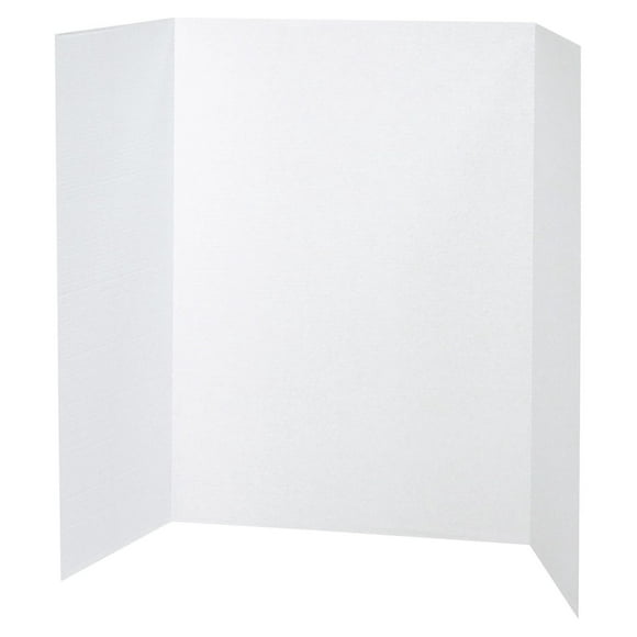 Tri-Fold Presentation Board, 40"X28", Pack of 8, White,