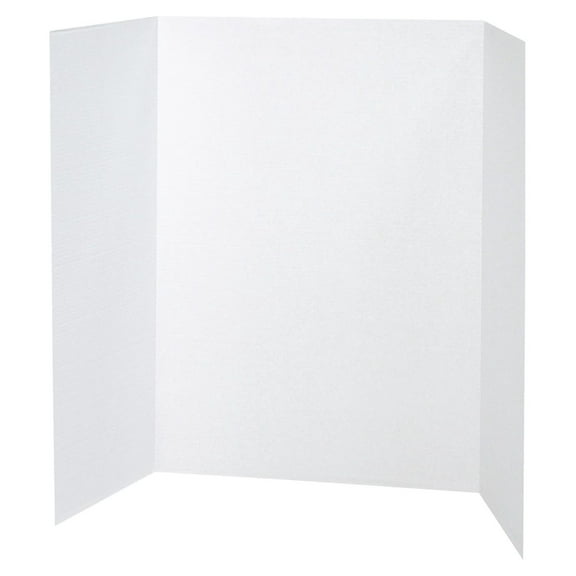 Tri-Fold Presentation Board, 40"X28", Pack of 8, White,