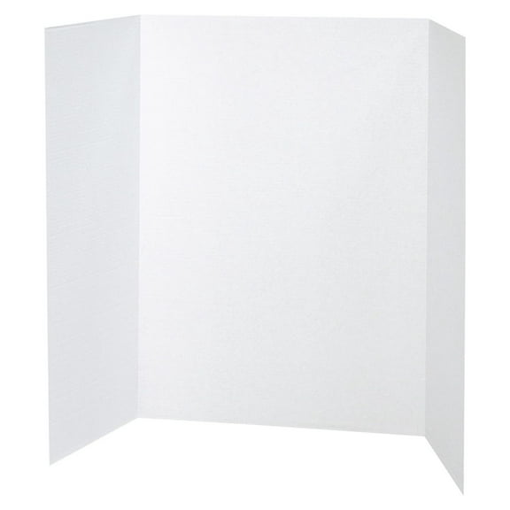 Tri-Fold Presentation Board, 40"X28", Pack of 8, White,