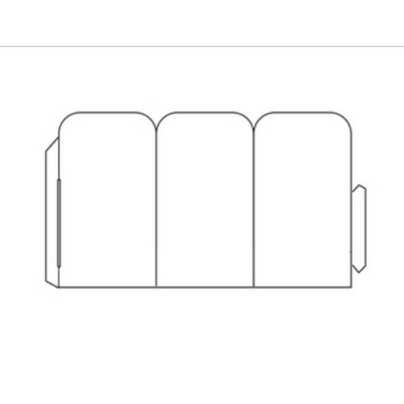 Tri-Fold Table Tent w Round Edges, 1-UP on 6" x 10" White 65lb Cover- 250 Sheets