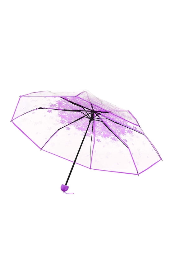 Tri Fold Umbrella Woman Transparent Transparent Cherry Cherry Folding Sunshade Umbrella Beach Umbrellas for Sand Heavy Duty Wind Space Umbrella Clear Umbrella Umbrella 2 Person Leopard Umbrella