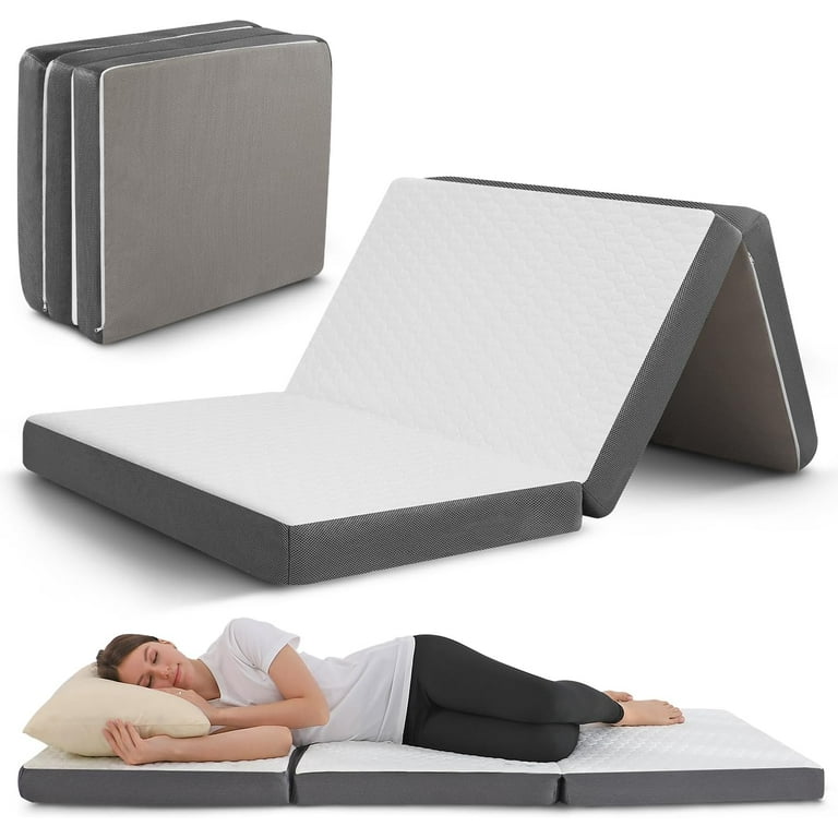 CONTOUR COMFORT 4 Portable Twin XL Supportive Memory Foam Tri Folding with Machine Washable Cover