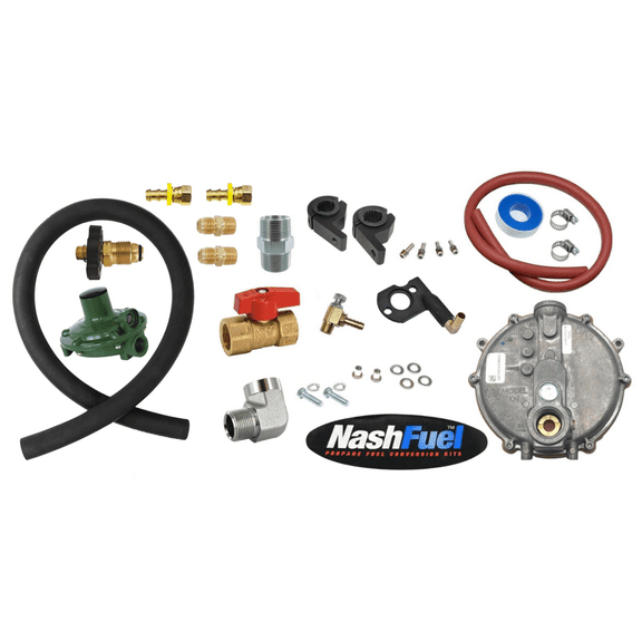 Tri-Fuel Propane Natural Gas Conversion Fits Honda EM6500SX Ball Valve Clamps