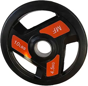 Tri-Grip Plates Pairs: Build Muscle & Strength with Rubber Coated 10lb Plates - Perfect for Home Gym Fitness Workouts, Black