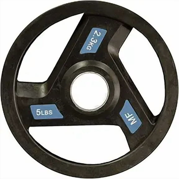 Tri-Grip Plates Pairs: Build Muscle & Strength with Rubber Coated 5lb Plates - Perfect for Home Gym Fitness Workouts, Black