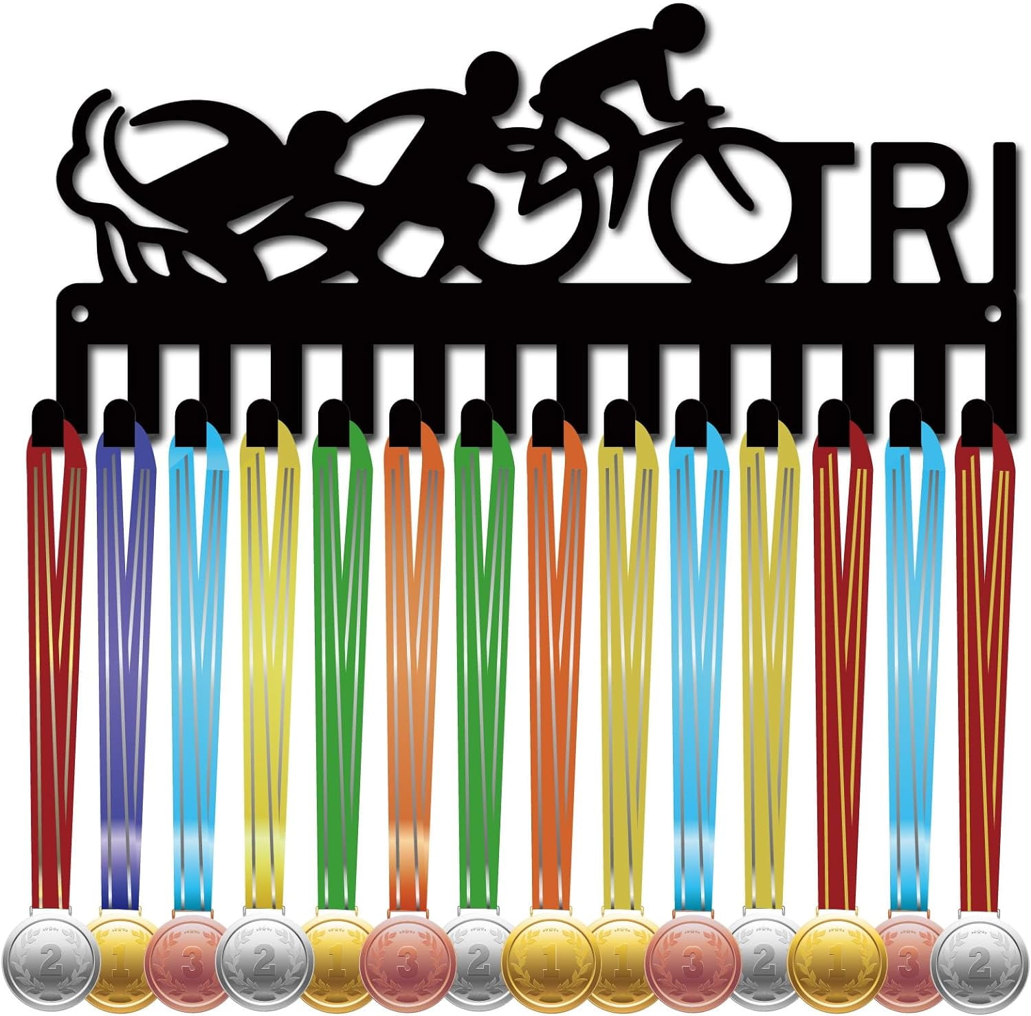 Tri Medal Holder Triathlon Medal Hangers Display Rack Sports Hanging ...