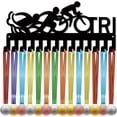 thumbnail image 1 of Tri Medal Holder Triathlon Medal Hangers Display Rack Sports Hanging Athlete Awards Iron Small Metal Wall Mount Decor with 14 Hooks DIY, 1 of 9