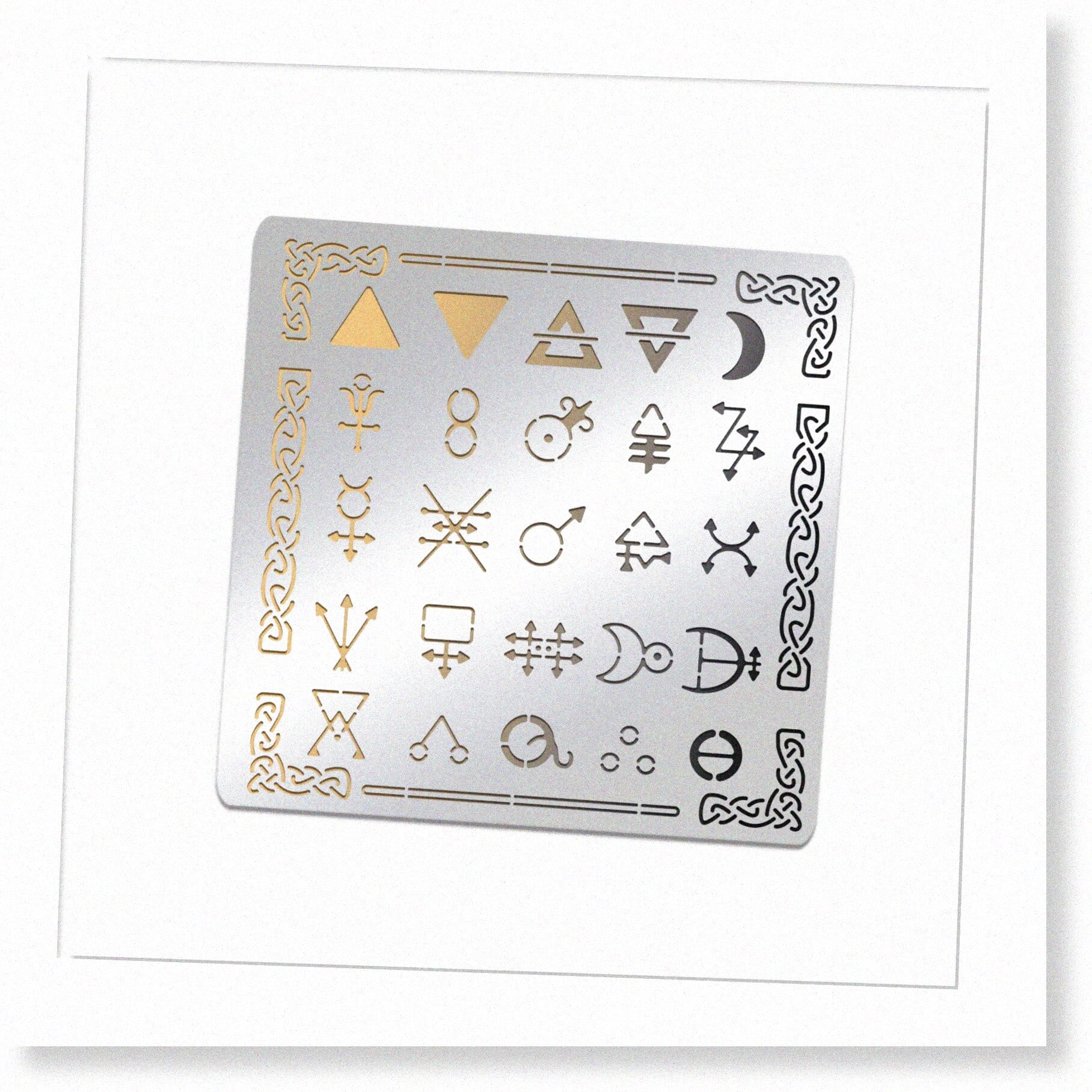 TriMetal Journal Template Stainless Steel Border with Triangle Symbol