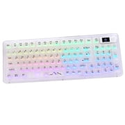 Tri-Mode Mechanical Keyboard with RGB, Hot-Swappable, Display, Translucent White