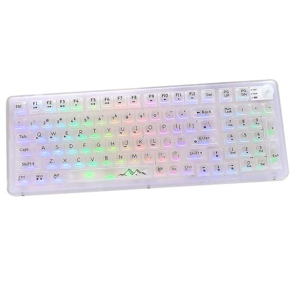 Tri-Mode Mechanical Keyboard with RGB, Hot-Swappable, Translucent White