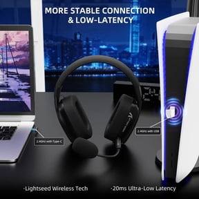 Tri-Mode Wireless Gaming Headset, 2.4GHz Bluetooth Wired Connectivity, Ultra-Light, 40mm Drivers, Low-Latency Audio for PC PS5 Switch Xbox