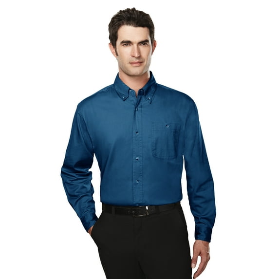 Tri-Mountain Executive 810 Cotton Long Sleeve Twill Shirt, 4X-Large Tall, Mountain Blue