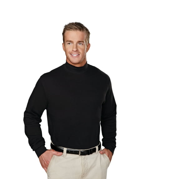 Tri-Mountain Graduate 620 Cotton interlock mock turtleneck, 4X-Large, Black