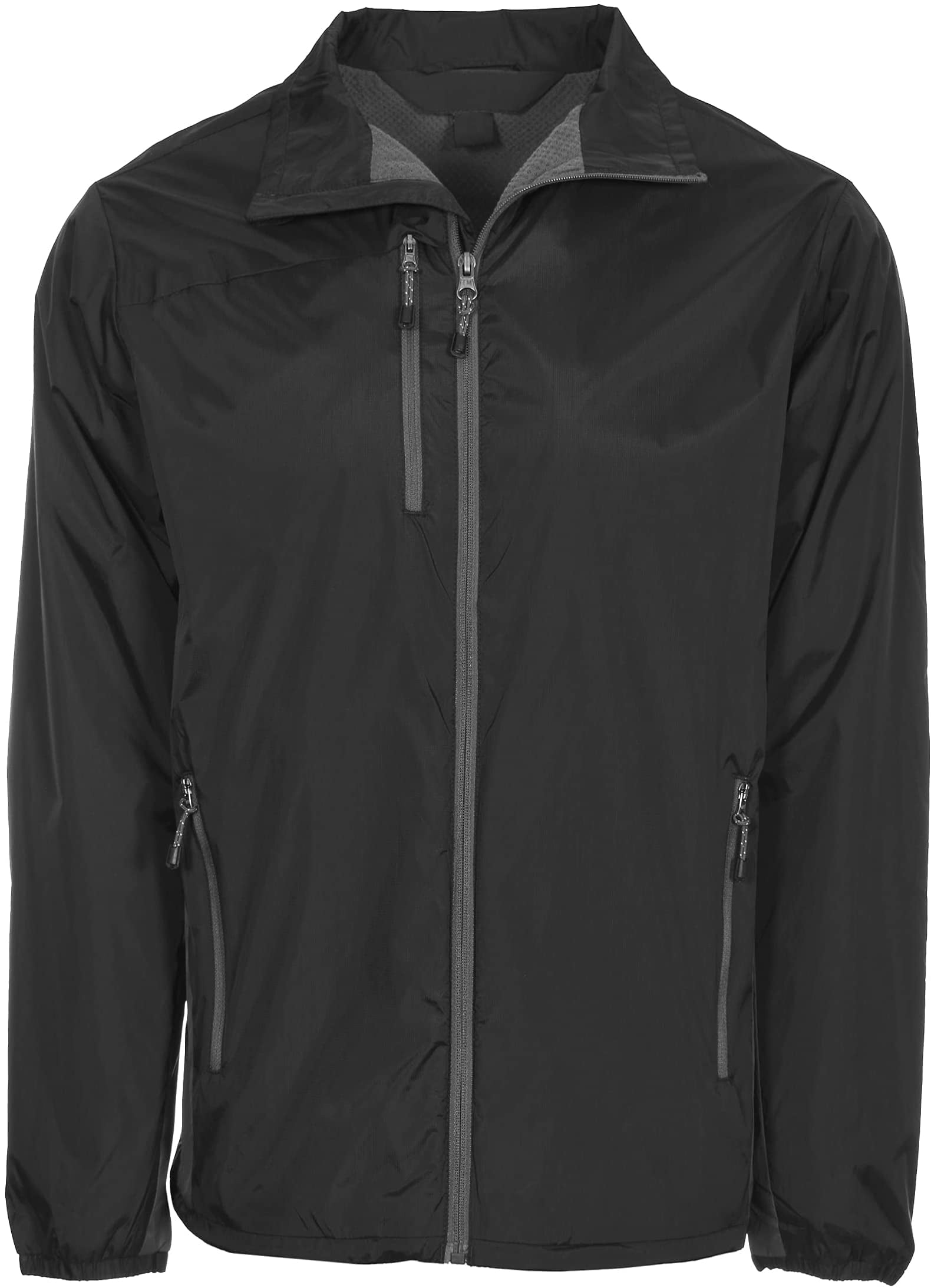 TriMountain Men's Lightweight Nylon Windbreaker Lined Wind & Water Resistant Jacket