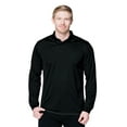 thumbnail image 1 of Tri-Mountain Performance Vital Long Sleeve K020LS Polo Shirt, 4X-Large Tall, Black, 1 of 2