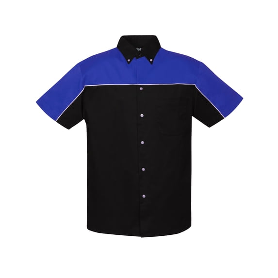 Tri-Mountain Racewear Downshifter 908 Twill Shirt With Piping, 6X-Large Tall, Royal