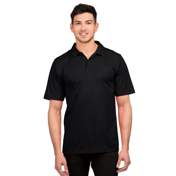 Tri-Mountain Stalwart K030 Mens Polyester Polo Shirt - Black - Large