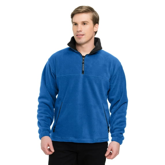 Tri-Mountain Viking 7550 Panda Fleece 1/4 Zip Pullover, Medium, Imperial Blue/Navy