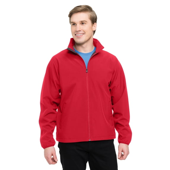 Tri-Mountain Vital J6350 Mens Bonded Soft Sheel Spandex Jacket - Red/Charcoal - Medium