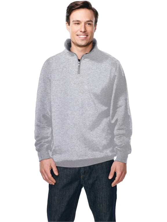Tri Moutnain Men's 1/4 Zip Pullover Suede Fleece Sweatshirt Seam pockets 2X 3X 4X