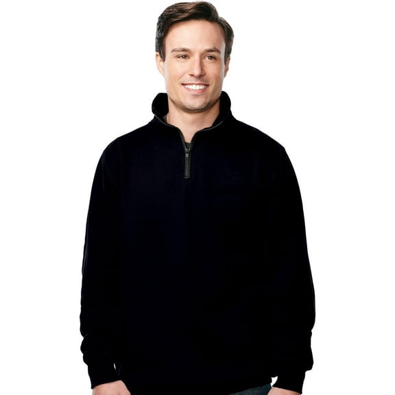 Tri Moutnain Men's 1/4 Zip Pullover Suede Fleece Sweatshirt Seam pockets 2X 3X 4X