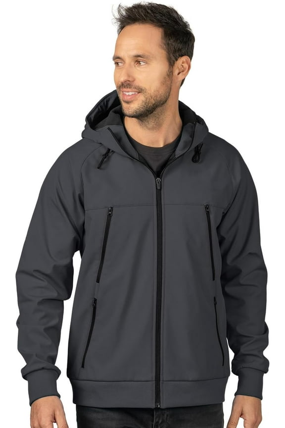Tri Moutnain Men's Soft Shell Hooded Jacket Microfleece Lining Coat 2x 3x & 4x Only