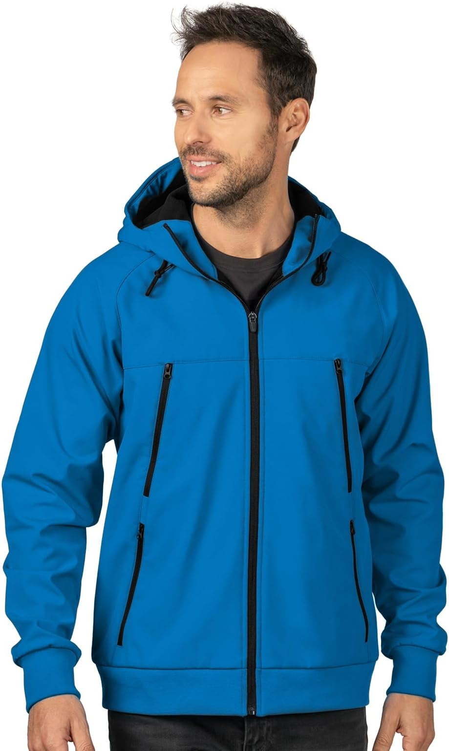 Tri Moutnain Men's Soft Shell Hooded Jacket Microfleece Lining Coat 2x 3x & 4x Only