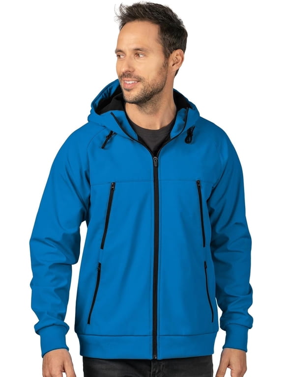 Tri Moutnain Men's Soft Shell Hooded Jacket Microfleece Lining Coat 2x 3x & 4x Only