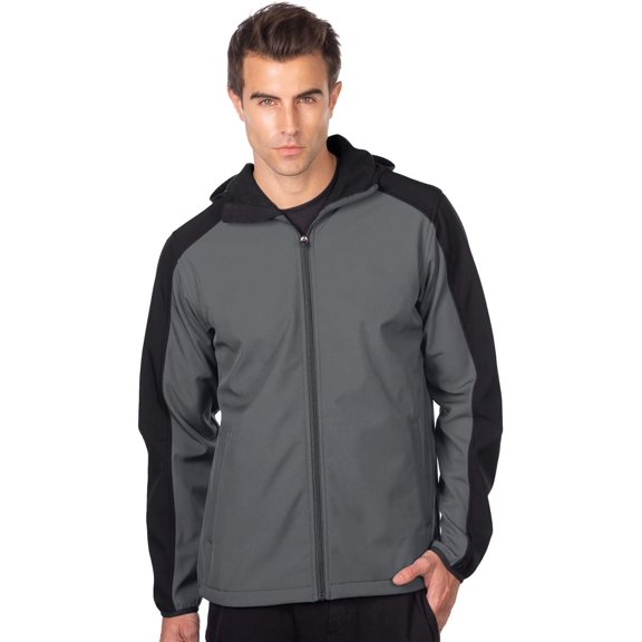 Tri Moutnain Men's Soft Shell Jacket with Zip Up Hood Water Resistant Coat 2x 3x & 4x