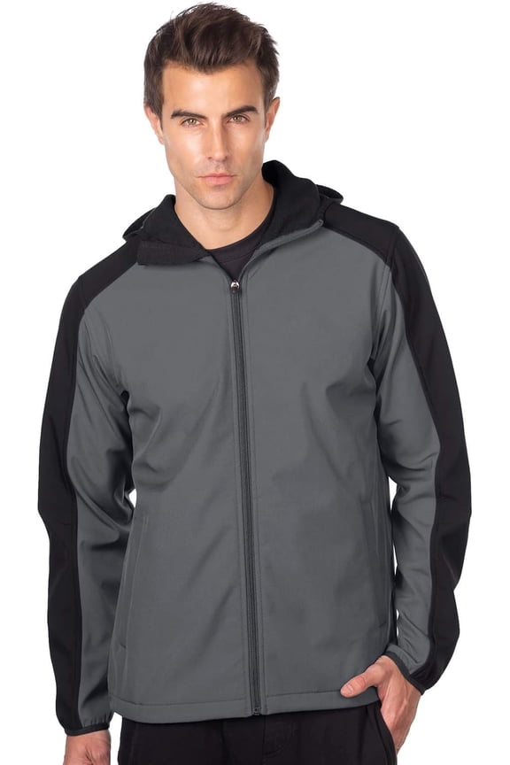 Tri Moutnain Men's Soft Shell Jacket with Zip Up Hood Water Resistant Coat 2x 3x & 4x