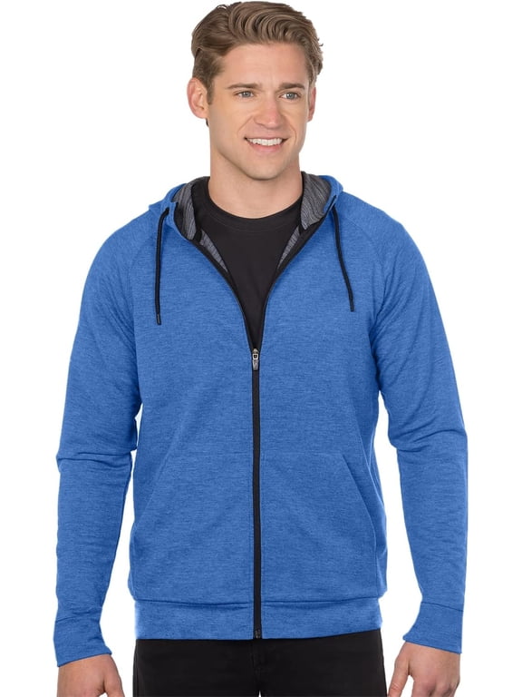 Tri Moutnain Men's Tri Blend French Terry Hoodie Kangaroo Pocket Zip Sweatshirt 2x 3x 4x