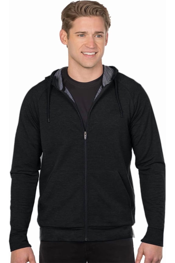 Tri Moutnain Men's Tri Blend French Terry Hoodie Kangaroo Pocket Zip Sweatshirt 2x 3x 4x