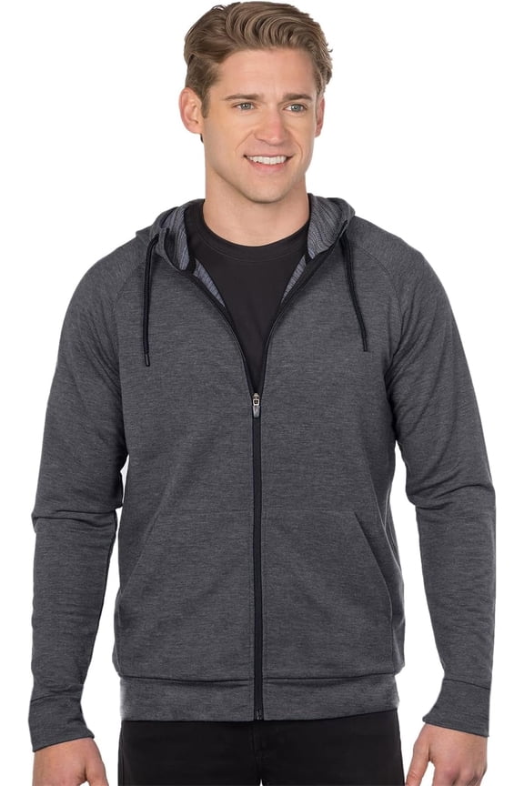Tri Moutnain Men's Tri Blend French Terry Hoodie Kangaroo Pocket Zip Sweatshirt 2x 3x 4x