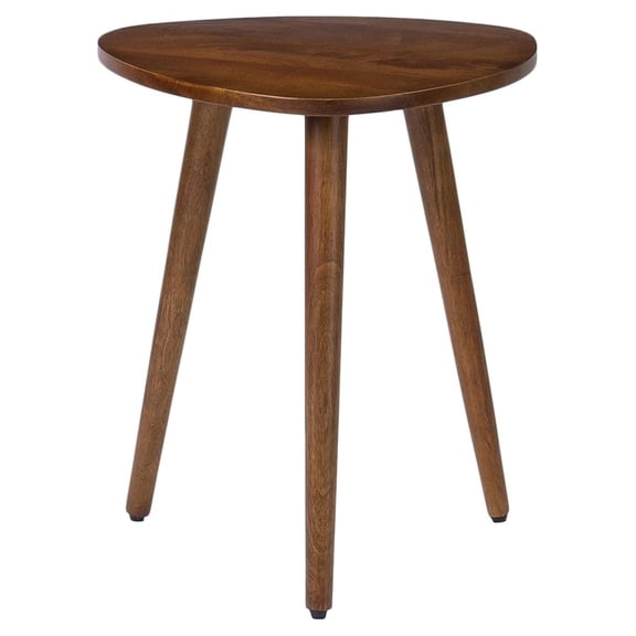 Tri Pin Side Table Handmade Wood - 16x16x18 Walnut Tora - Scandinavian End Table for Living Room, Bedroom - Natural Moisture Resistant Accent Table
