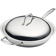 Tramontina Signature 12.5-Inch Tri-Ply Clad Stainless Steel Wok, Induction Ready, Oven-Safe, Dishwasher Safe