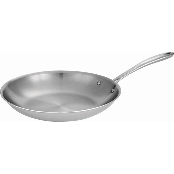Tri-Ply Clad Stainless Steel 12-Inch Fry Pan, Induction-Ready, Dishwasher-Safe