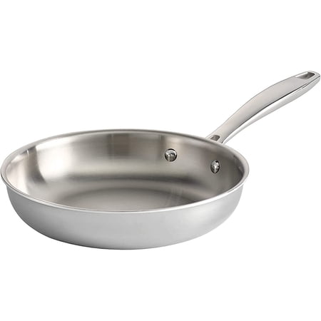 Tri-Ply Clad Stainless Steel 8-Inch Frying Pan Induction Ready Dishwasher Safe