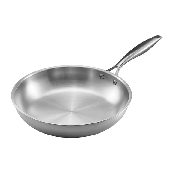 Tri Ply Stainless Steel Frying Pan Set 3 Pcs 8 10 12 Inch Skillet with Heat Resistant Handle Oven Gas Electric Induction Dishwasher Safe Cookware