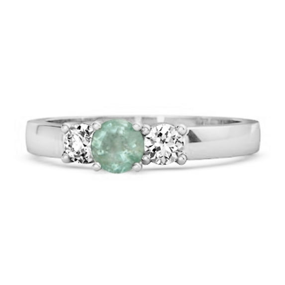 Tri Round Stone 0.10 Ctw Emerald 925 Sterling Silver Mystery Mother's Day Gift Ring