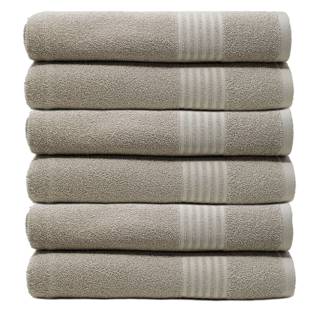 Tri Safe Bath Towel 6 Pack Bundle Set Cobble Stone Walmart