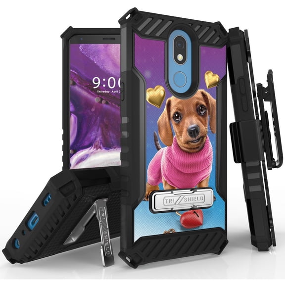 Tri-Shield [ADORABLE ANIMAL SERIES] Rugged Case Metal Kickstand Cover + Belt Clip Holster [CRITTER DESIGN] for AT&T LG Xpression Plus 2 (LM-X420)