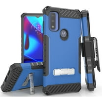 Tri-Shield Combination for Motorola Moto G Pure / G Power 2022 Case, Nakedcellphone [Military Grade] Rugged Cover with Metal Kickstand [Includes Wrist Strap Lanyard   Belt Clip Holster]